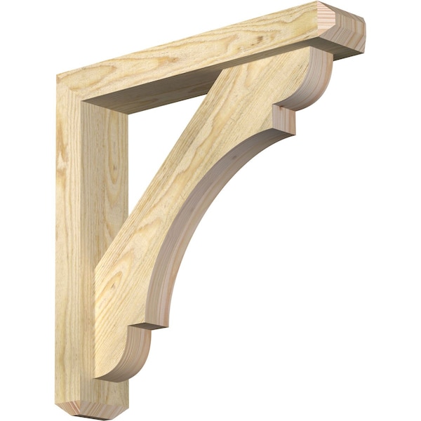 Ekena Millwork Olympic Craftsman Rough Sawn Bracket w/ Offset Brace, Douglas Fir, 4"W x 20"D x 20"H BKT0402X20X20OLY04RDF - main